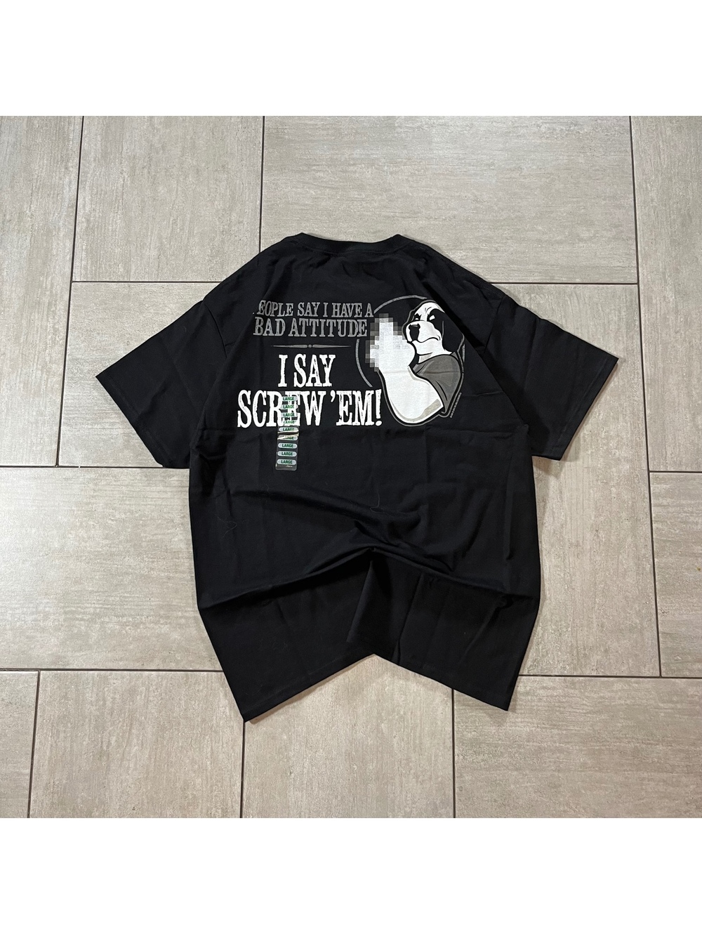 Big Dogs Graphic Tee Black Cotton T-Shirt Large